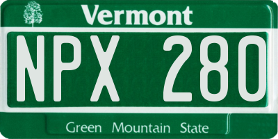 VT license plate NPX280