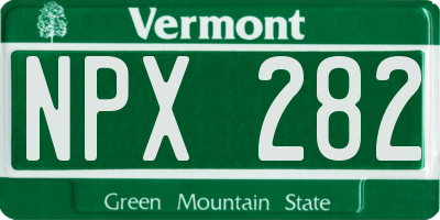 VT license plate NPX282