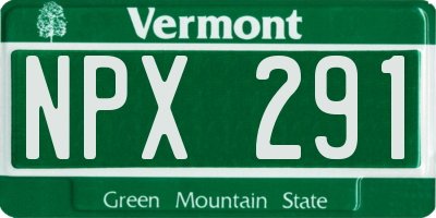 VT license plate NPX291