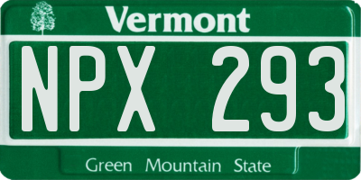 VT license plate NPX293