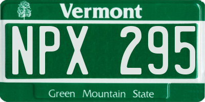 VT license plate NPX295