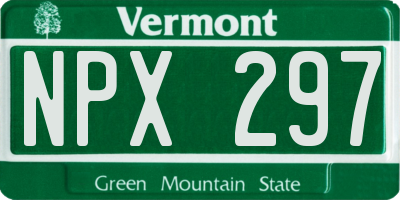 VT license plate NPX297