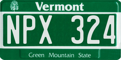 VT license plate NPX324