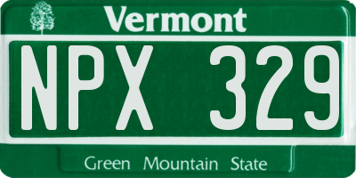 VT license plate NPX329