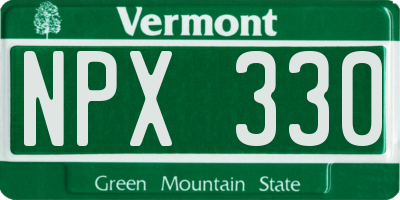 VT license plate NPX330