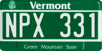 VT license plate NPX331