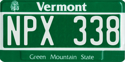 VT license plate NPX338