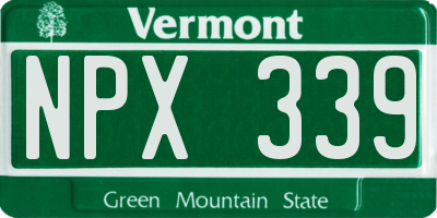 VT license plate NPX339