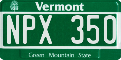 VT license plate NPX350