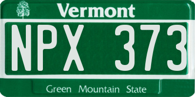 VT license plate NPX373