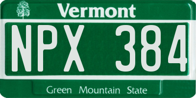 VT license plate NPX384