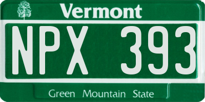 VT license plate NPX393