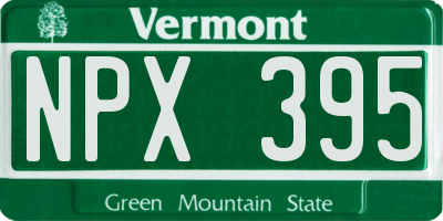 VT license plate NPX395