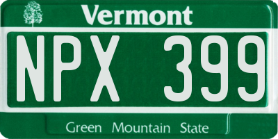 VT license plate NPX399