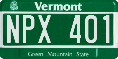 VT license plate NPX401
