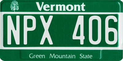 VT license plate NPX406