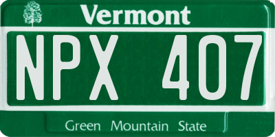 VT license plate NPX407