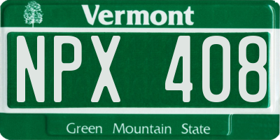 VT license plate NPX408