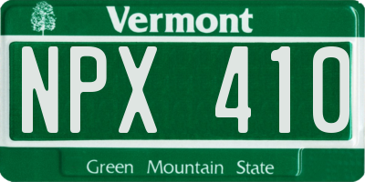 VT license plate NPX410