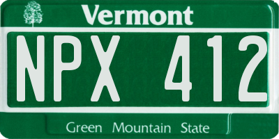 VT license plate NPX412