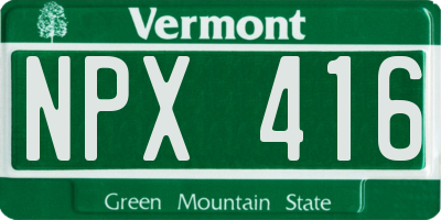 VT license plate NPX416