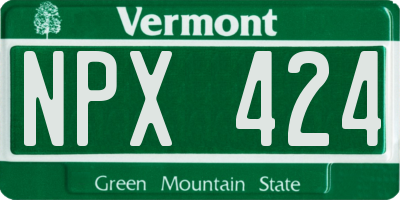 VT license plate NPX424