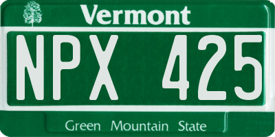 VT license plate NPX425