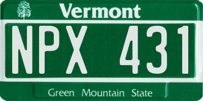 VT license plate NPX431