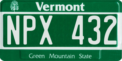 VT license plate NPX432