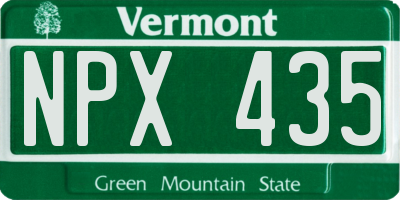 VT license plate NPX435