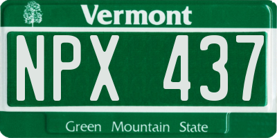 VT license plate NPX437
