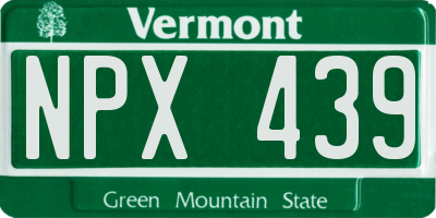 VT license plate NPX439