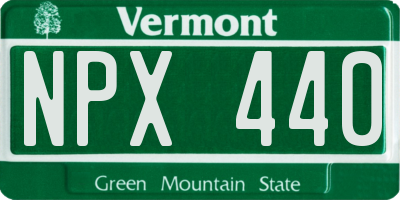 VT license plate NPX440