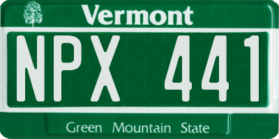 VT license plate NPX441