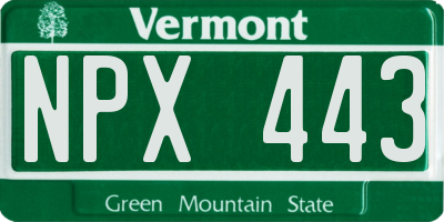 VT license plate NPX443