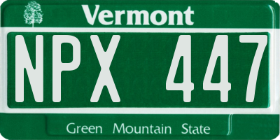 VT license plate NPX447