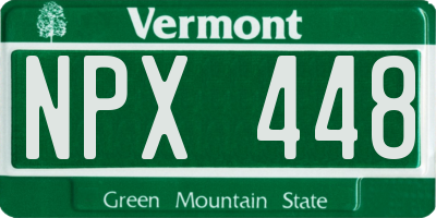 VT license plate NPX448