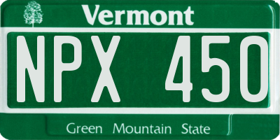 VT license plate NPX450