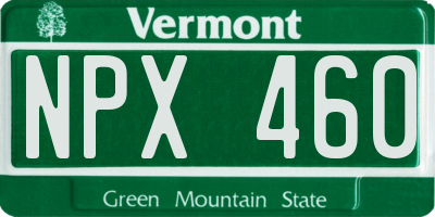 VT license plate NPX460