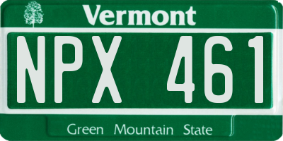 VT license plate NPX461