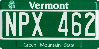 VT license plate NPX462