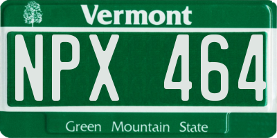 VT license plate NPX464