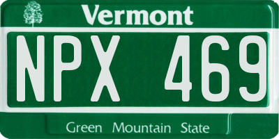 VT license plate NPX469