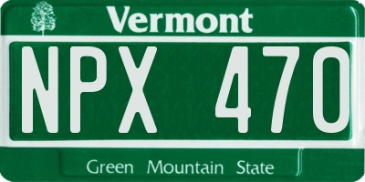 VT license plate NPX470