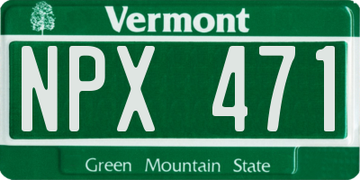 VT license plate NPX471