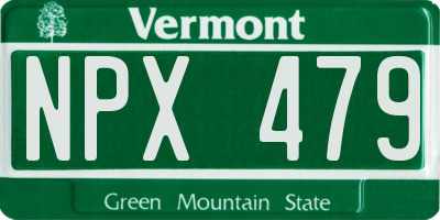 VT license plate NPX479
