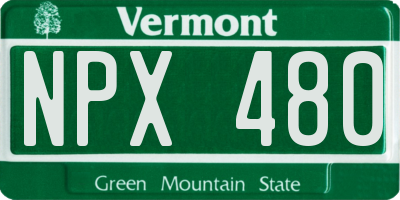 VT license plate NPX480