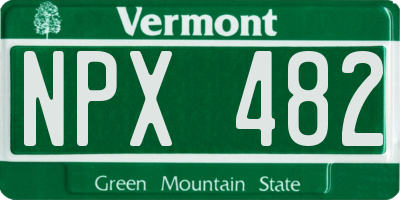 VT license plate NPX482