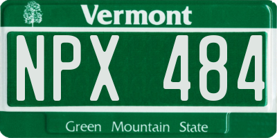 VT license plate NPX484