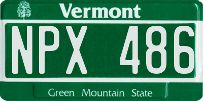 VT license plate NPX486